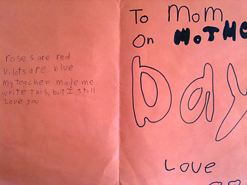 A Mothers' Day card for my mom