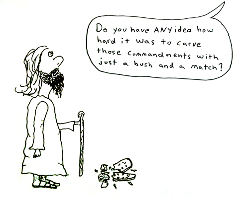 Moses breaks the tablets