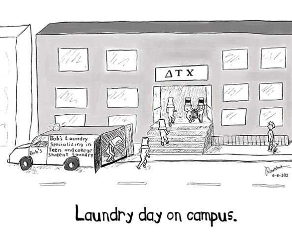 Laundry day on campus