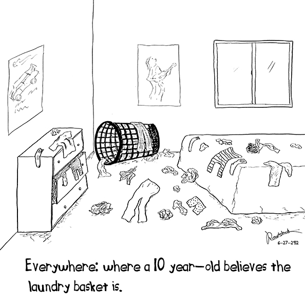 Where a 10 year-old believes the laundry basket is
